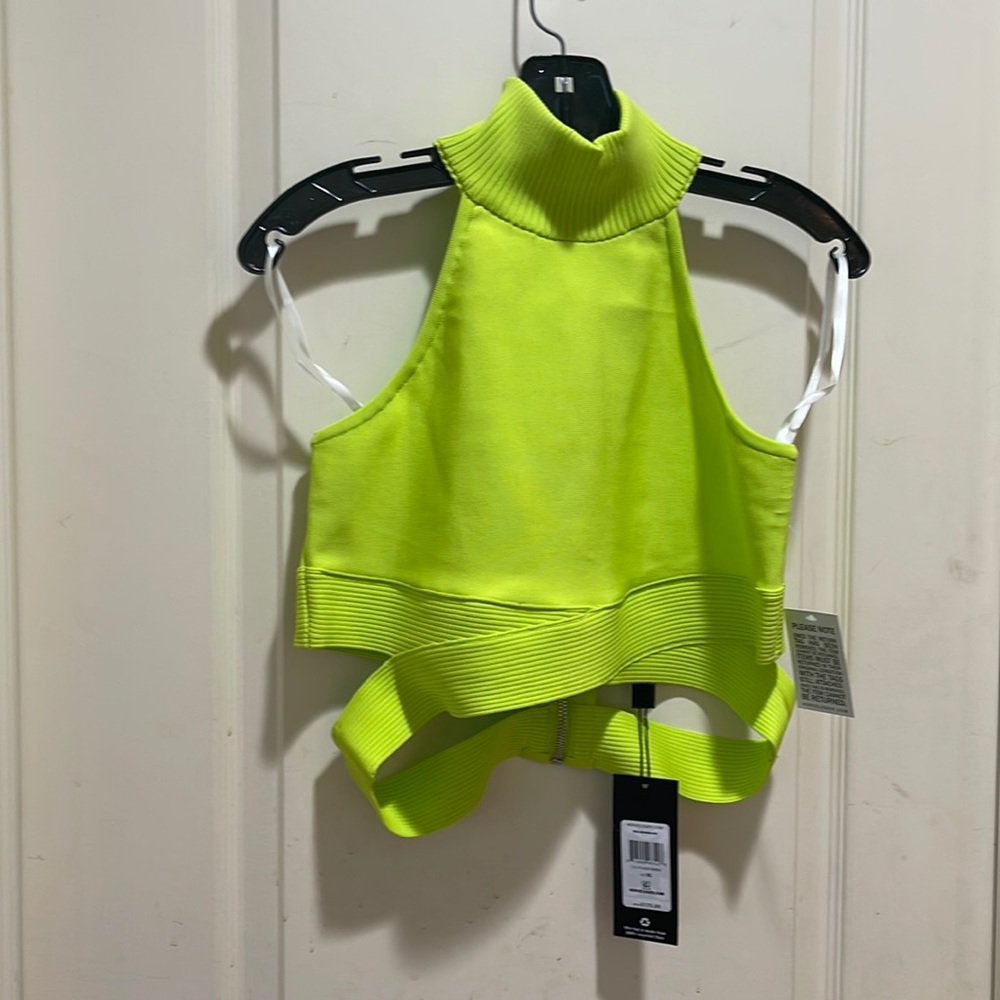 Herve Leger Halter High Neck Crop top